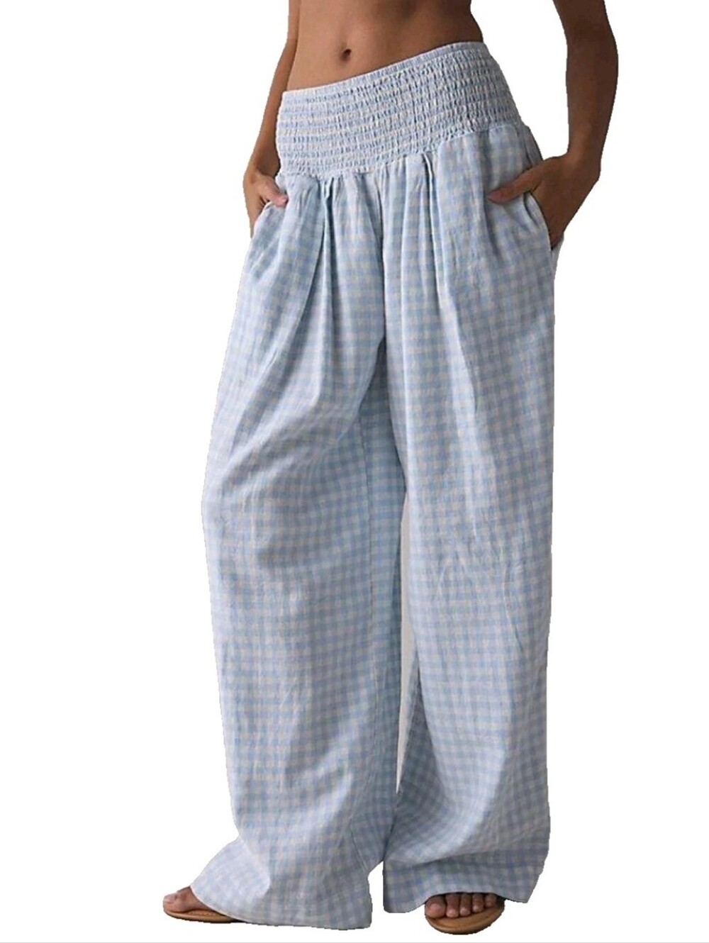 Kimchi Blue Caroline Wide Leg Smocked Waist Pants